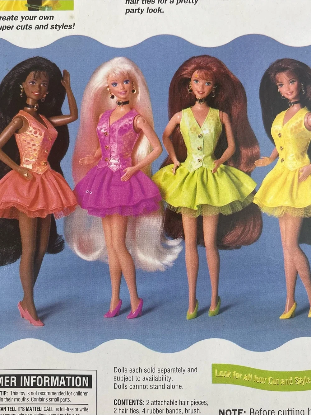 Vintage 1994 Barbie Cut & Style Attachable Hair Refills Brunette Mattel 13070